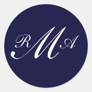 Sello de invitación a monograma de la marina de tr