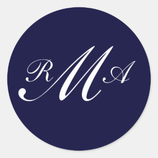 Sello de invitación a monograma de la marina de tr