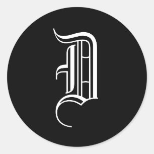 Sello de invitación al monograma "D" Estilo inglés