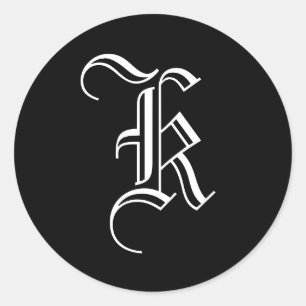 Sello de invitación al monograma "K" estilo inglés