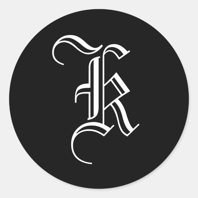 Sello de invitación al monograma "K" estilo inglés (Anverso)