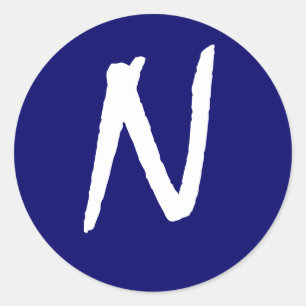 Sello de invitación al monograma "N" de la marina 