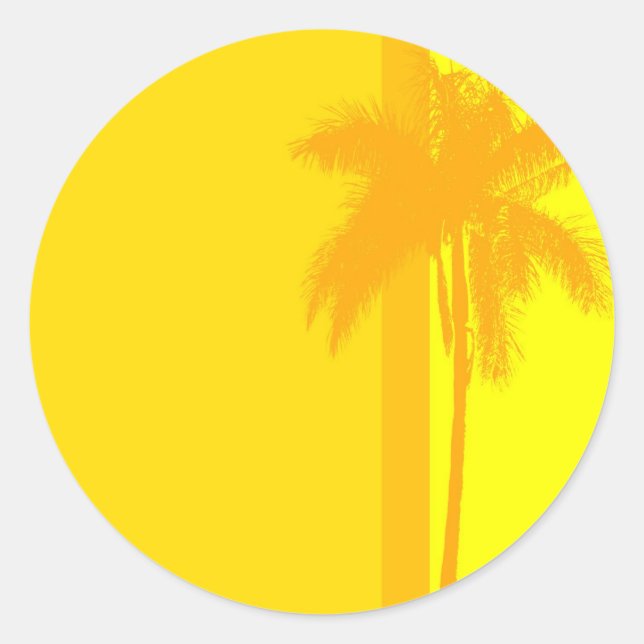 Sello de invitación de árbol de palmas Boda tropic (Anverso)