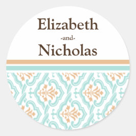 Sello de invitación de matrimonio floral de papel 