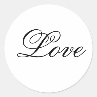 Sello de invitación Love_Wedding: negro y blanco