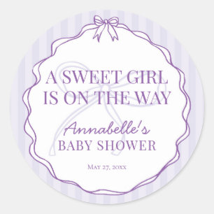 Sello de Invitación para Baby Shower con Lazo Coqu