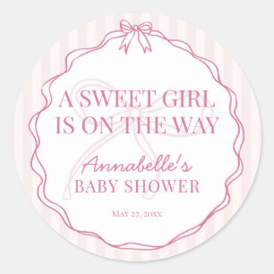 Sello de Invitación para Baby Shower con Lazo de C