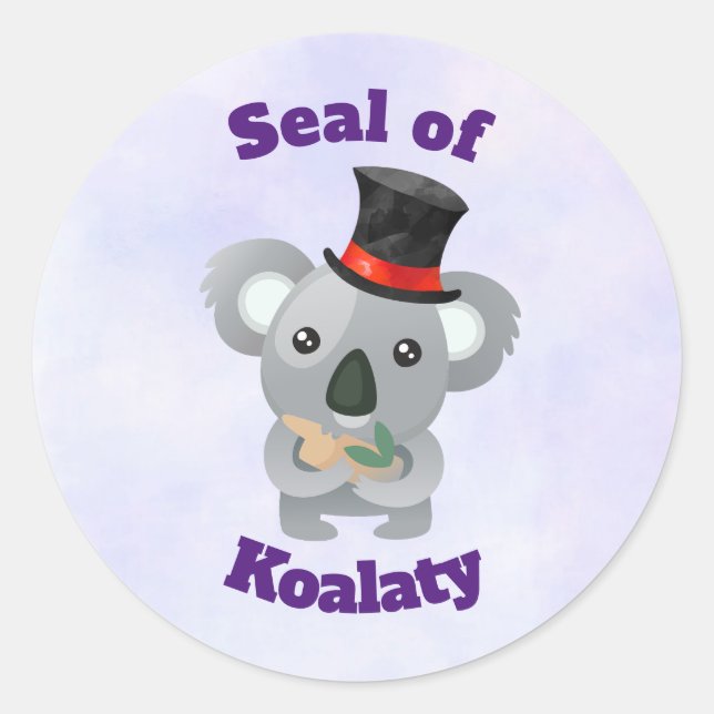Sello de Koalaty con Oso de Koala Cute (Anverso)