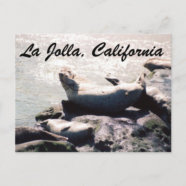 Sello de La Jolla, una postal fotográfica de Calif (Anverso)