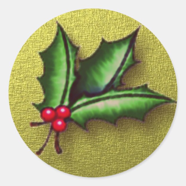 Sello de la letra Pegatina de Golden Holly (Anverso)