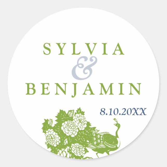 Sello de la moda verde azul de pavo real (Anverso)