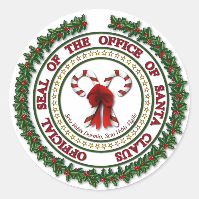Sello de la Oficina de Pegatinas de Santa Claus (Anverso)
