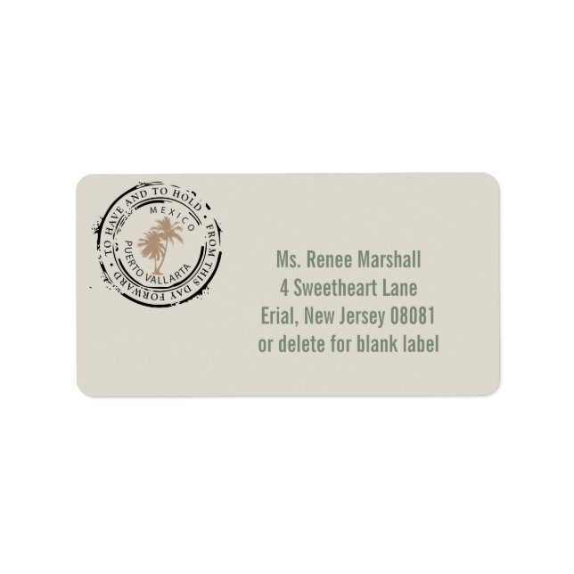 Sello de la palmera del pasaporte de Puerto (Frente)