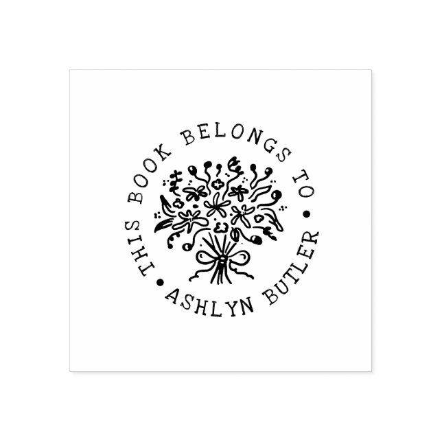 Sello de la placa para el libro de Bouquet dibujad (Impresión)