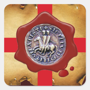 SELLO DE LA PLANTILLA DE KNIGHTS, Cera Roja, Perga