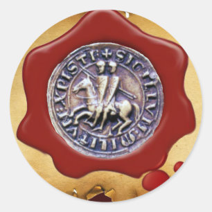 SELLO DE LA PLANTILLA DE KNIGHTS, Cera Roja, Perga