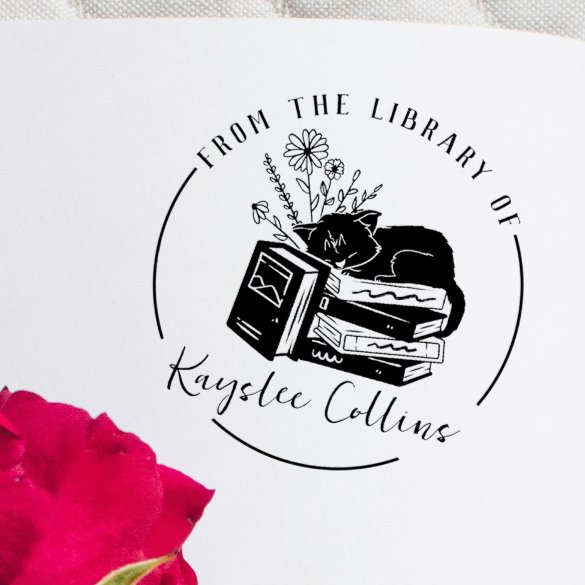 Sello de libro de biblioteca de caucho para gato c (Subido por el creador)