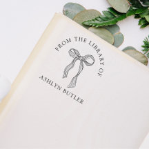 Sello de libro de biblioteca personal Cute Bow