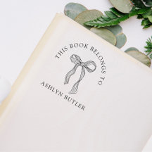 Sello de libro de biblioteca personal Cute Bow