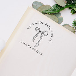 Sello de libro de biblioteca personal Cute Bow