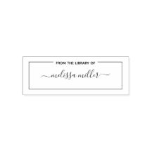 Sello de libro personalizado de la biblioteca de n