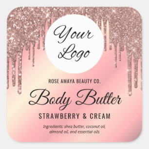 Sello de logotipo elegante del producto Rosa Gold 