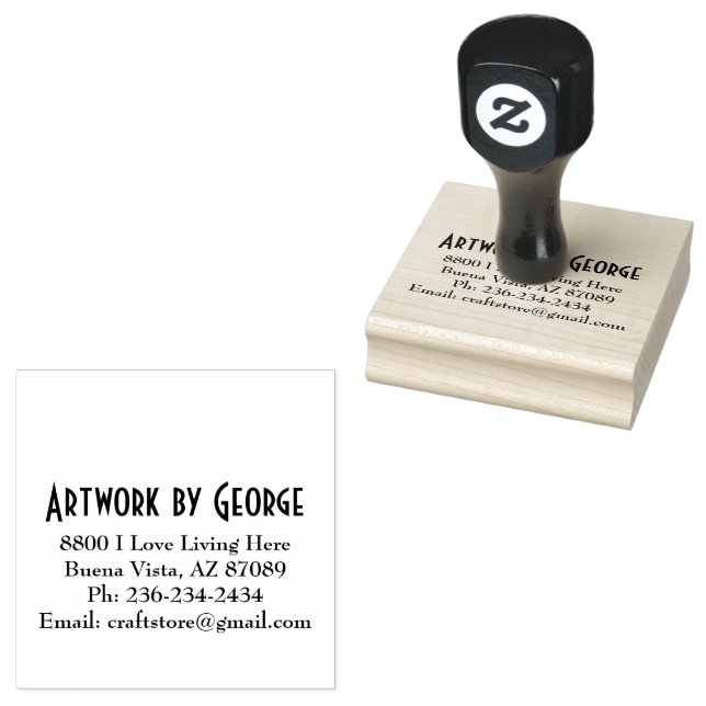 Sello de madera 2.5 x 2.5 personalizado (Sellado)