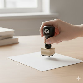 Sello de madera de 1 x 1 pulgada diseñado para su