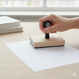 Sello de madera personalizado de 4" x 5" diseñado