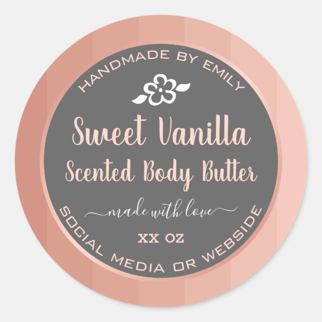 Sello de manteca de vainilla perfumada dulce gris  (Anverso)