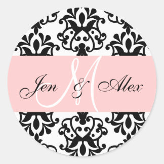 Sello de matrimonio Damasco de nombres de monogram