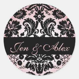 Sello de matrimonio de Groom Damask para novia neg