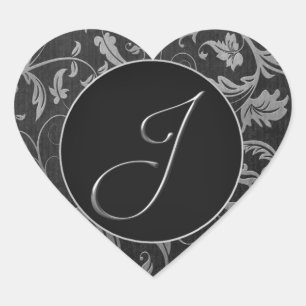 Sello de matrimonio Monograma J Plata y Damasco Ne
