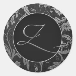 Sello de matrimonio Monograma Z Plata y Damasco Ne