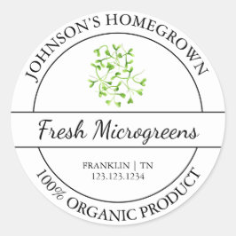 Sello de microvegetales orgánicos frescos de la hu