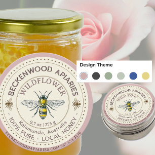 Sello de miel de abeja amarilla de beekeeper borde