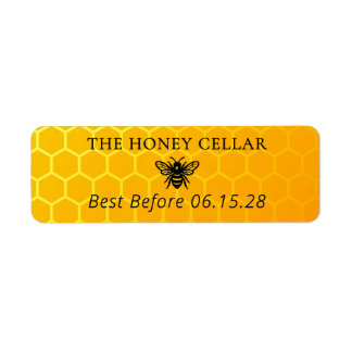 Sello de miel personalizado de abeja naranja Fecha