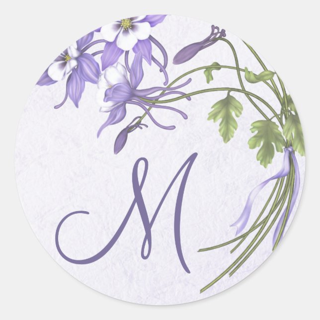 Sello de monograma de Columbine Bouquet (Anverso)