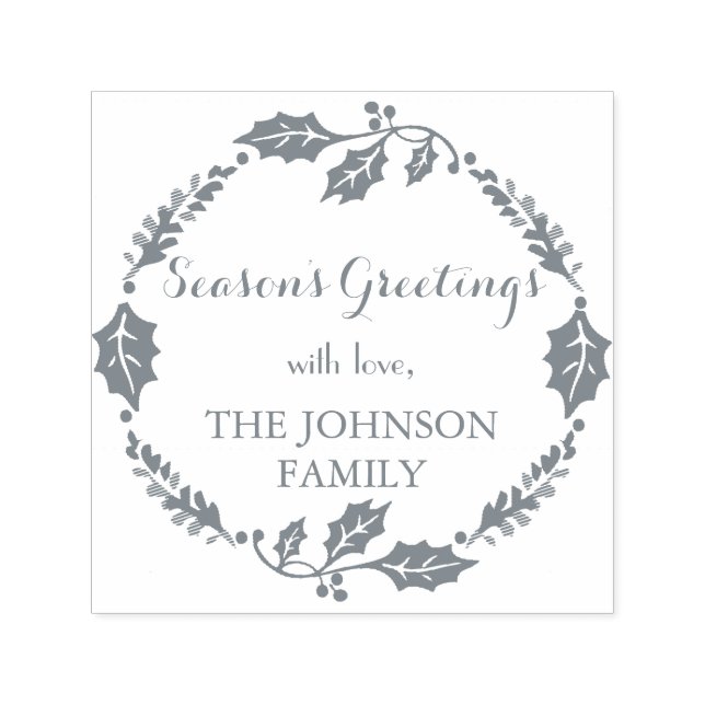 Sello de Navidades de nombres de familia de saludo (Diseño)