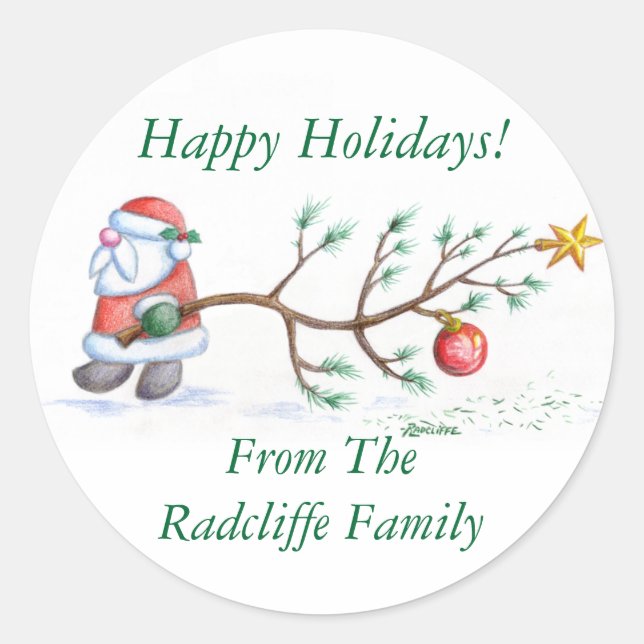 Sello de Navidades de Personalizable de vacaciones (Anverso)
