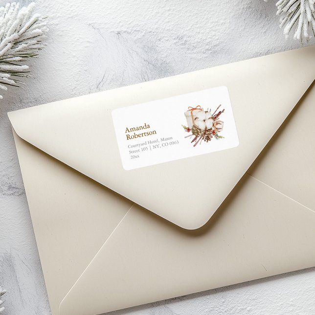 Sello de Navidades elegantes con Bouquet de algodó (Subido por el creador)