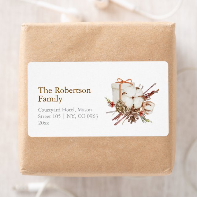 Sello de Navidades elegantes con Bouquet de algodó (In situ)