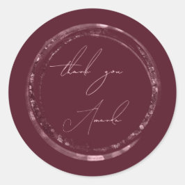 Sello de nombre de agradecimiento Rosa Burdeos Bri