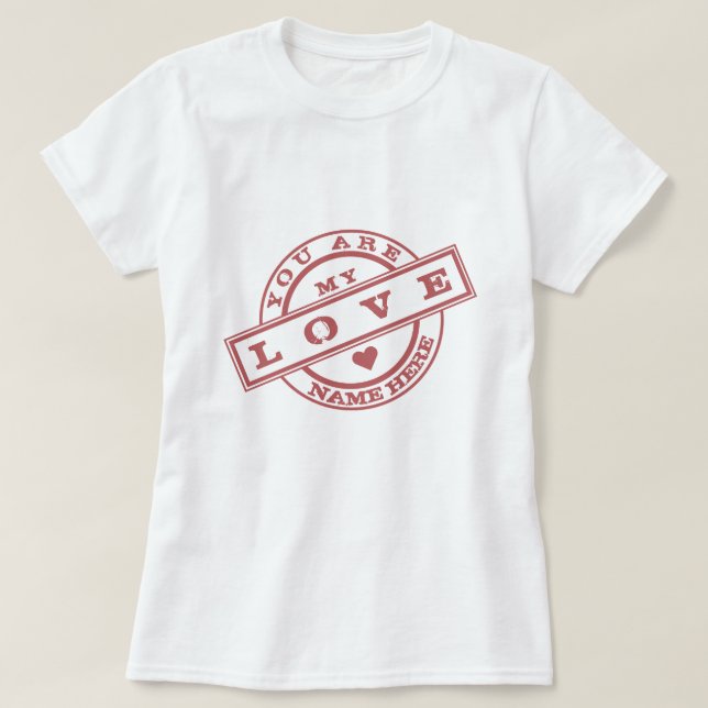 Sello de nombre personalizado regalo de camiseta - (Diseño del anverso)