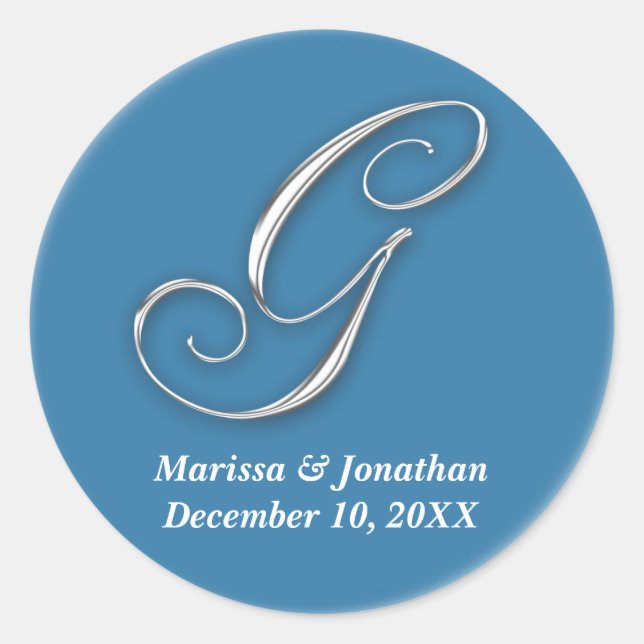 Sello de nombres personalizados del primer G azul  (Anverso)