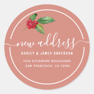 Sello de nueva dirección de Navidad de rosa de arc