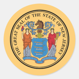 Sello de Nueva Jerseyan, foco de Pegatina de Nueva