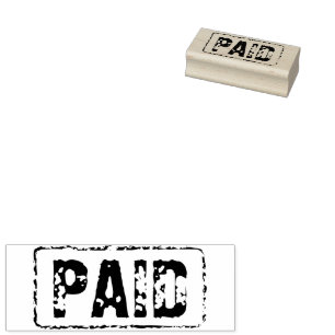 Sello de oficina de caucho PAGADO para facturas