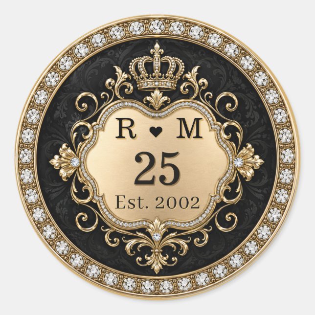 Sello de oro Monograma 25 Aniversario (Anverso)
