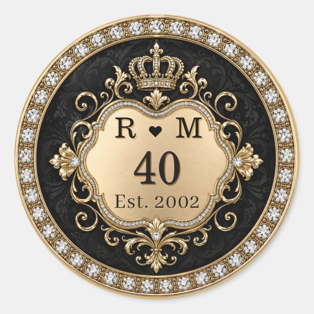 Sello de oro Monograma del 40 Aniversario (Anverso)